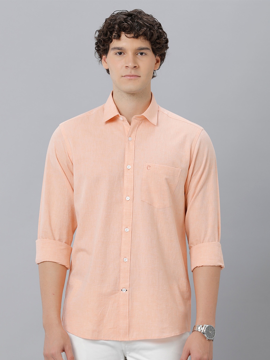 

CAVALLO by Linen Club Regular Fit Linen Casual Shirt, Pink