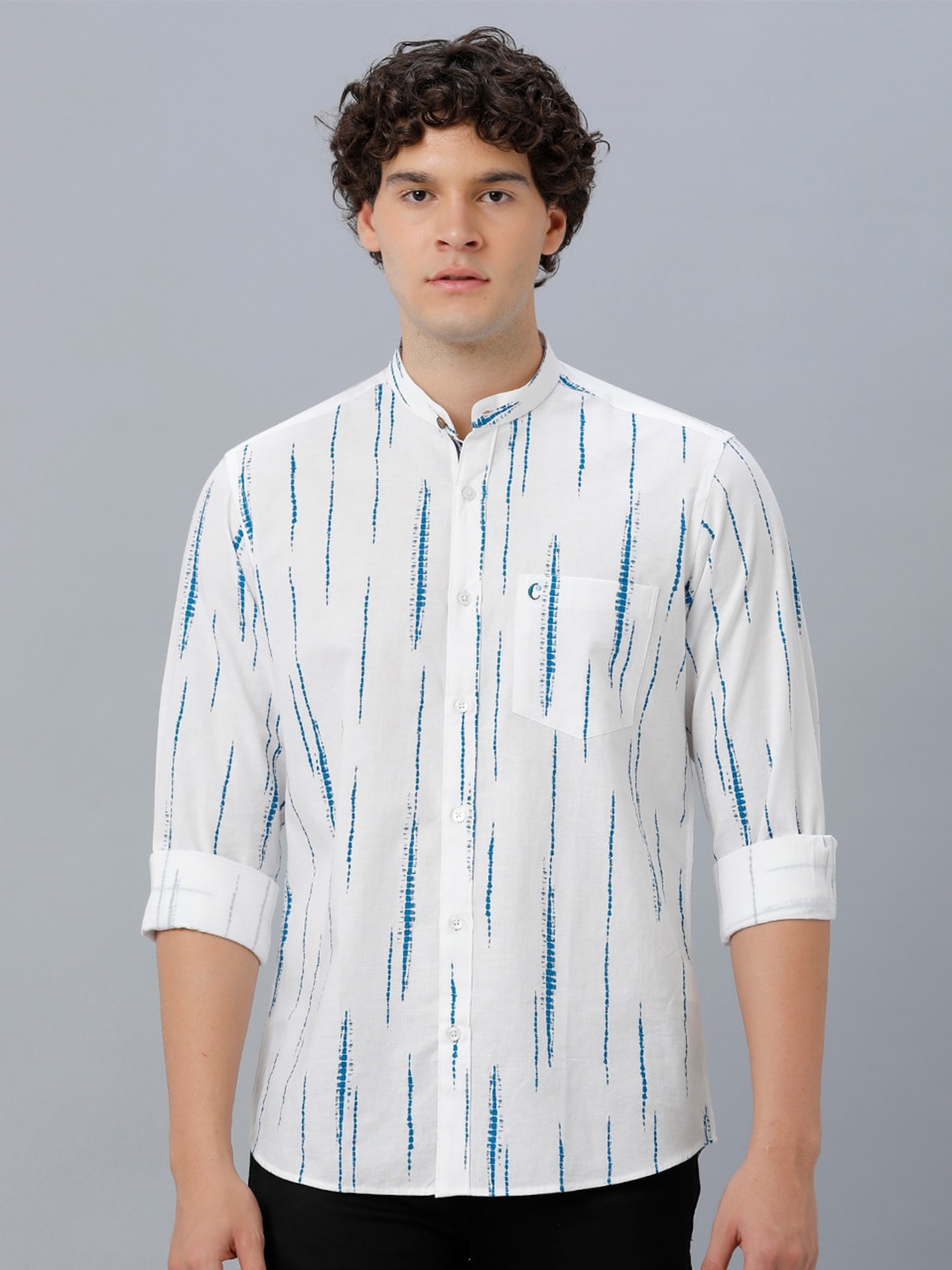 

CAVALLO by Linen Club Printed Casual Shirt, Blue