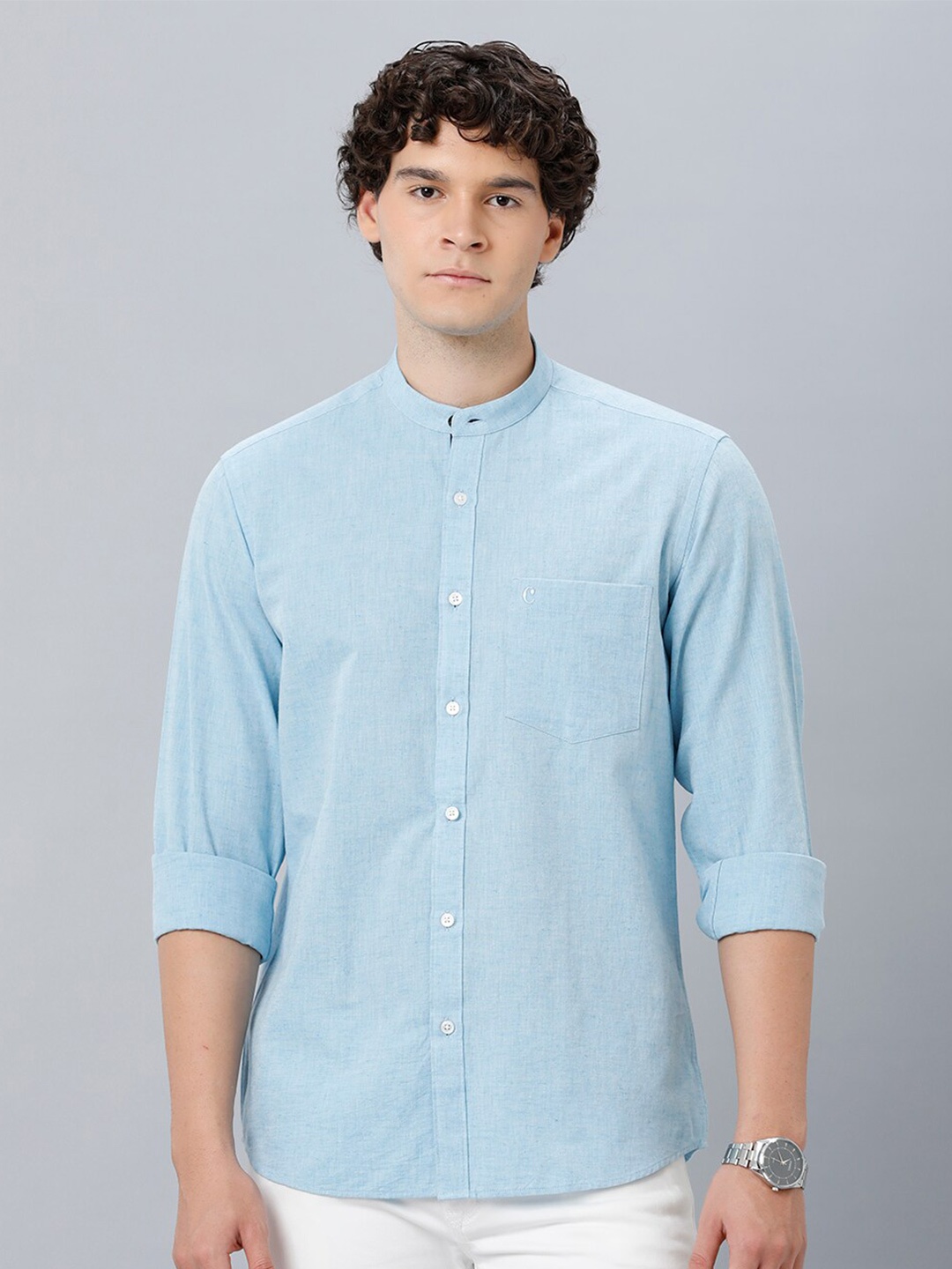 

CAVALLO by Linen Club Linen Cotton Casual Shirt, Blue