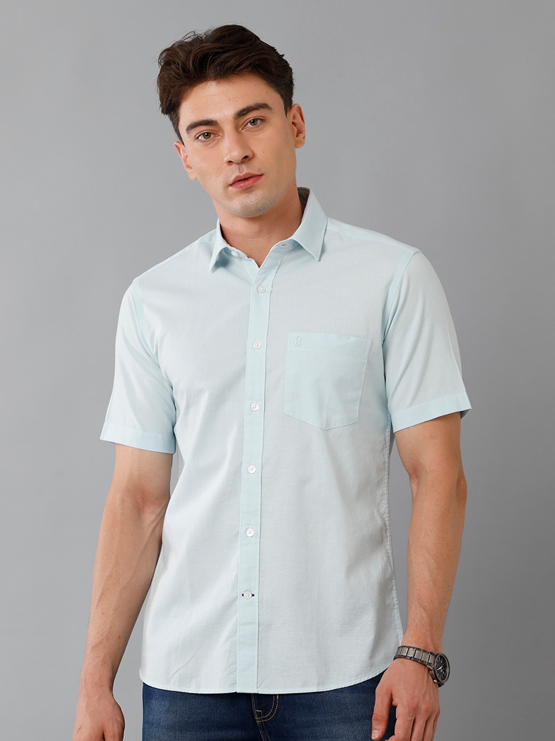 

CAVALLO by Linen Club Striped Opaque Casual Shirt, Blue