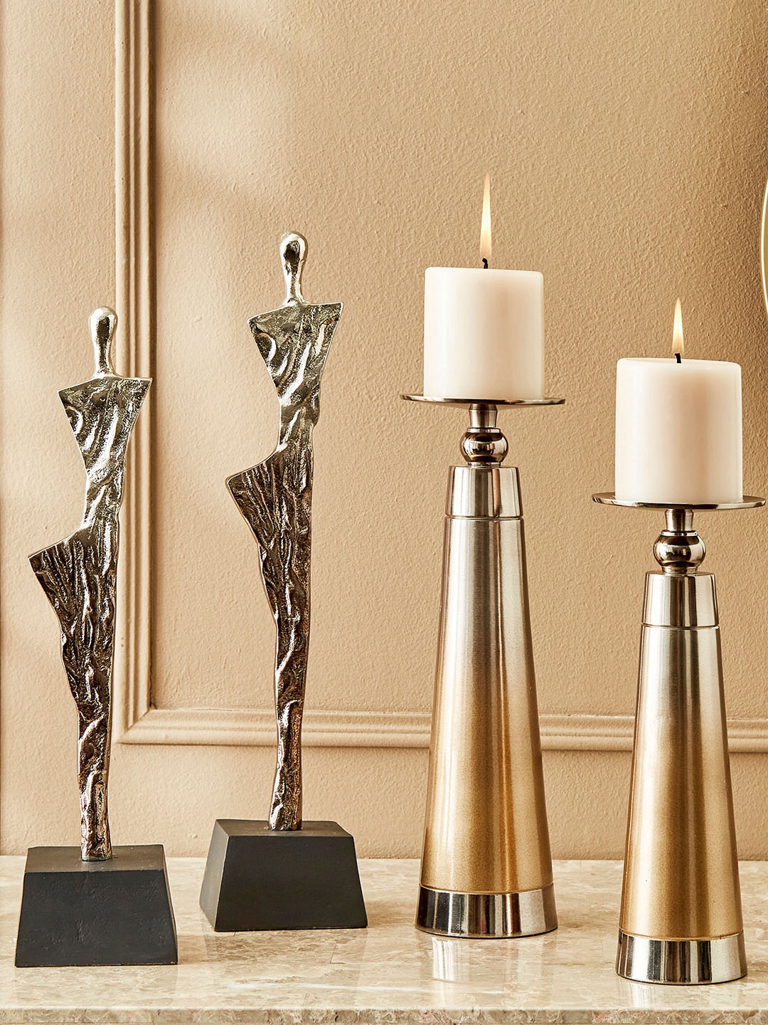 

Home Centre Eternity Vogue Aluminium Pillar Candle Holder, Copper