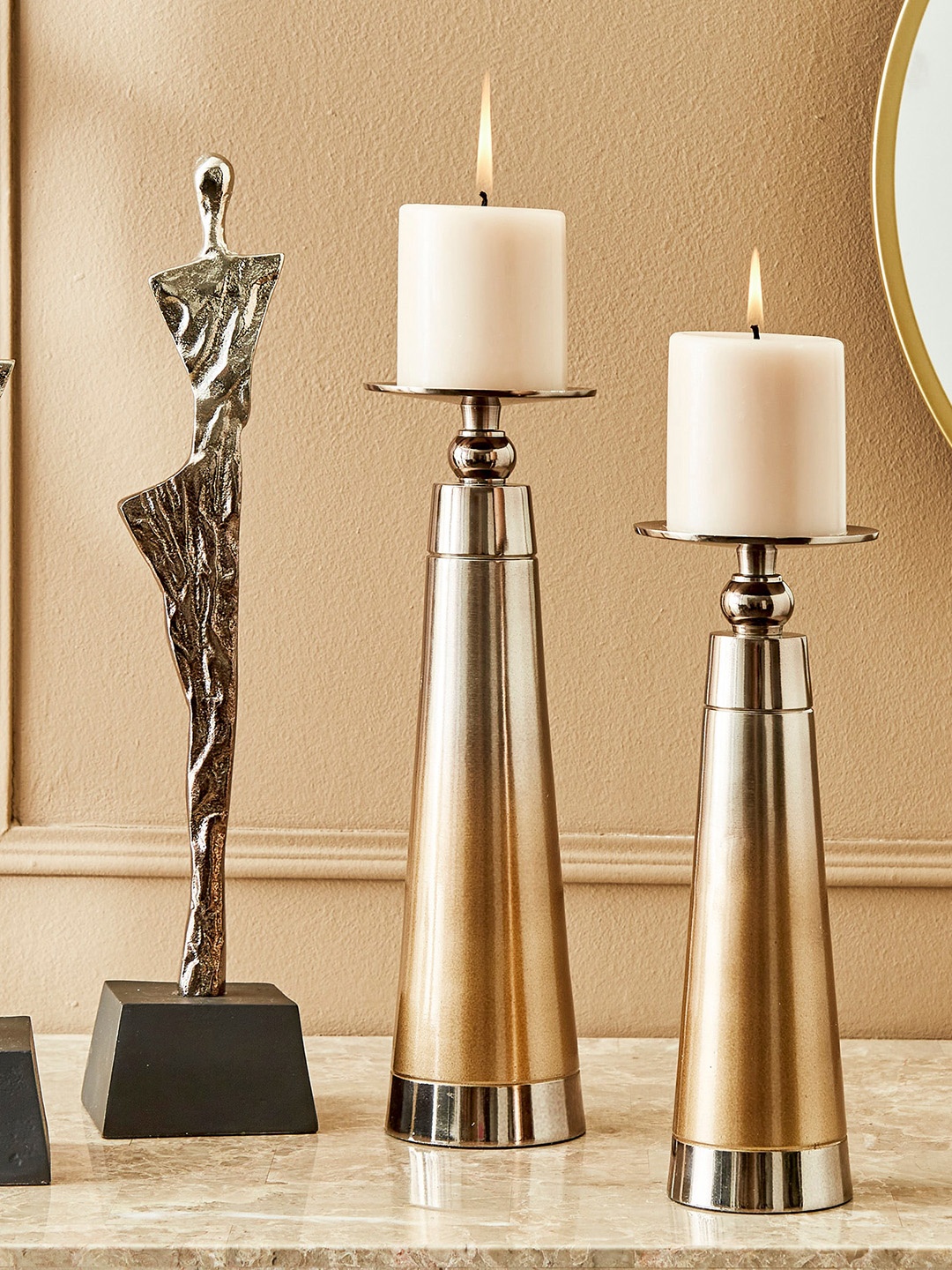 

Home Centre Eternity Vogue Aluminium Pillar Candle Holder, Copper