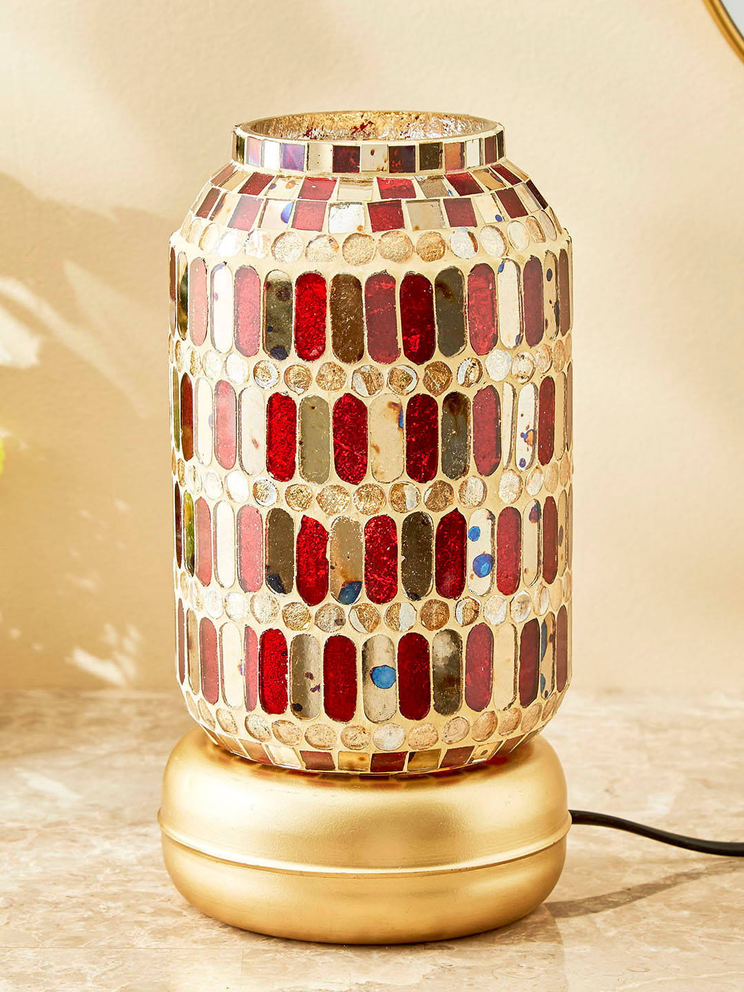 

Home Centre Red & Gold Toned Mabel Decor Red Glass Mosaic Lamp