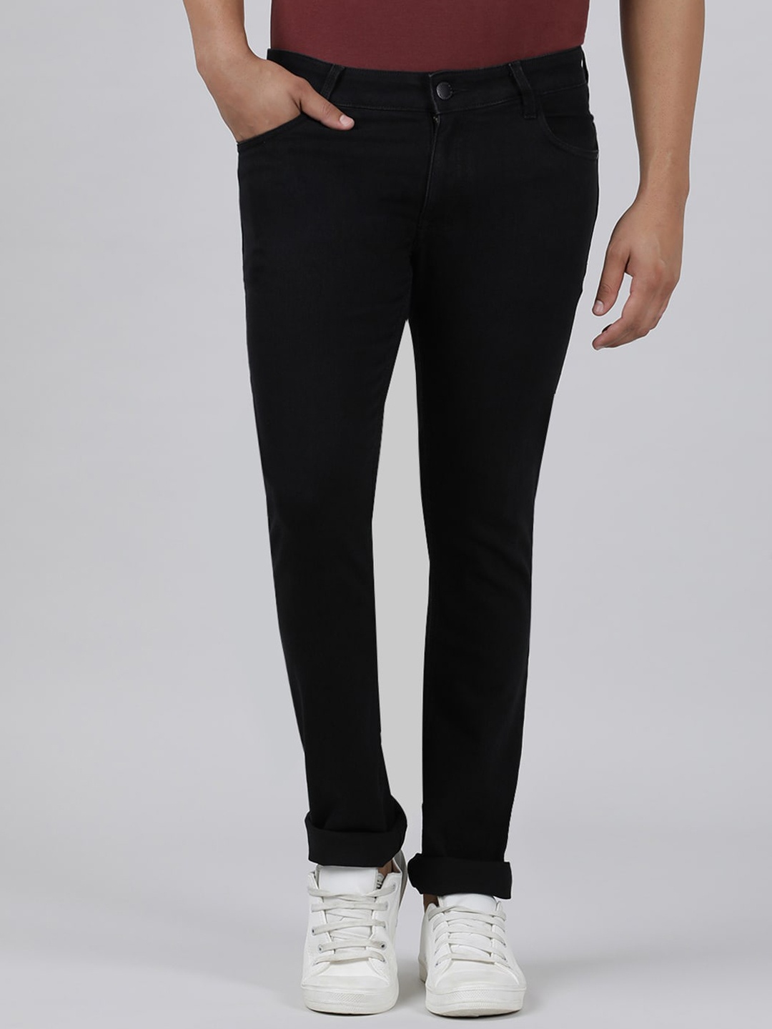 

Crocodile Men No Fade Mid-Rise Slim Fit Jeans, Black