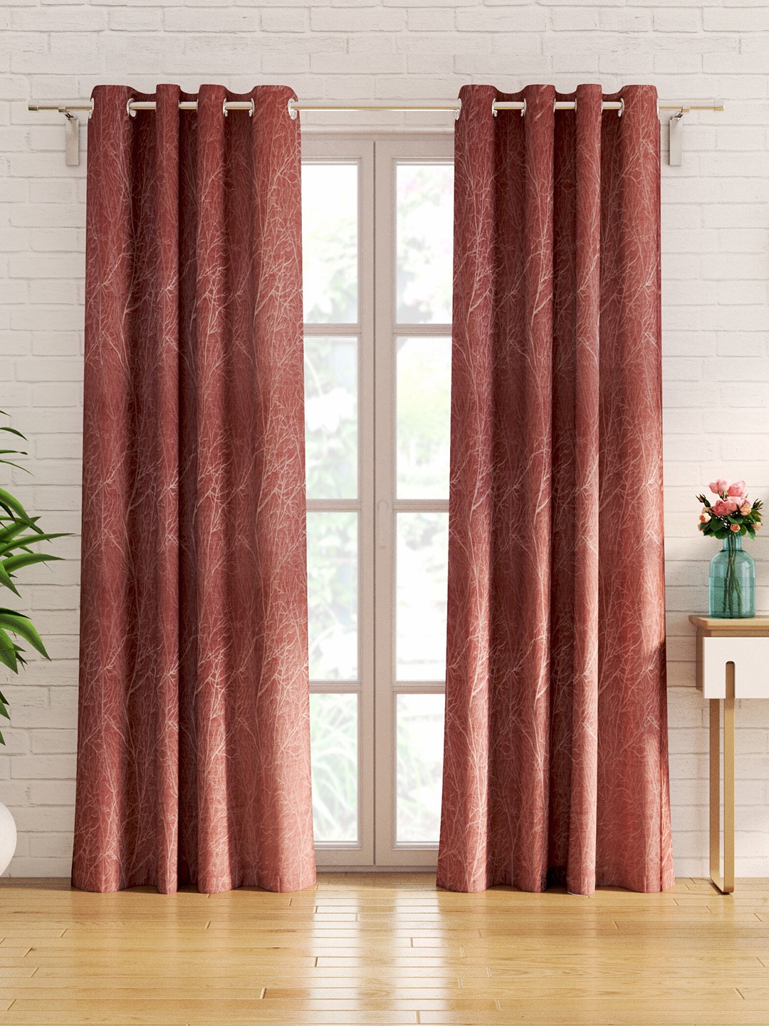 

Home Centre Morris Brown 2 Pieces Black Out Door Curtains