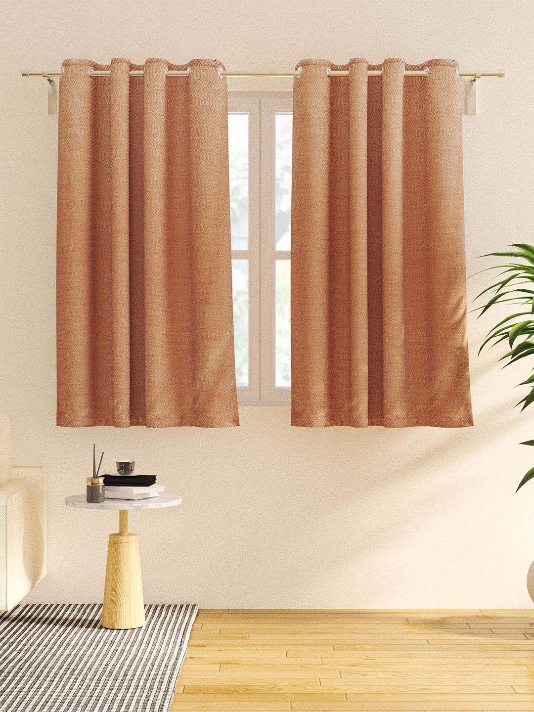 

Home Centre Morris Brown 2 Pieces Printed Black Out Window Curtains