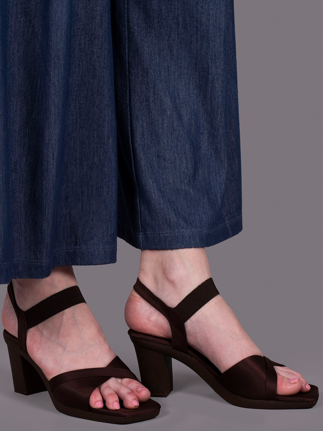 

sneakers villa Open Toe Platform Heels, Brown