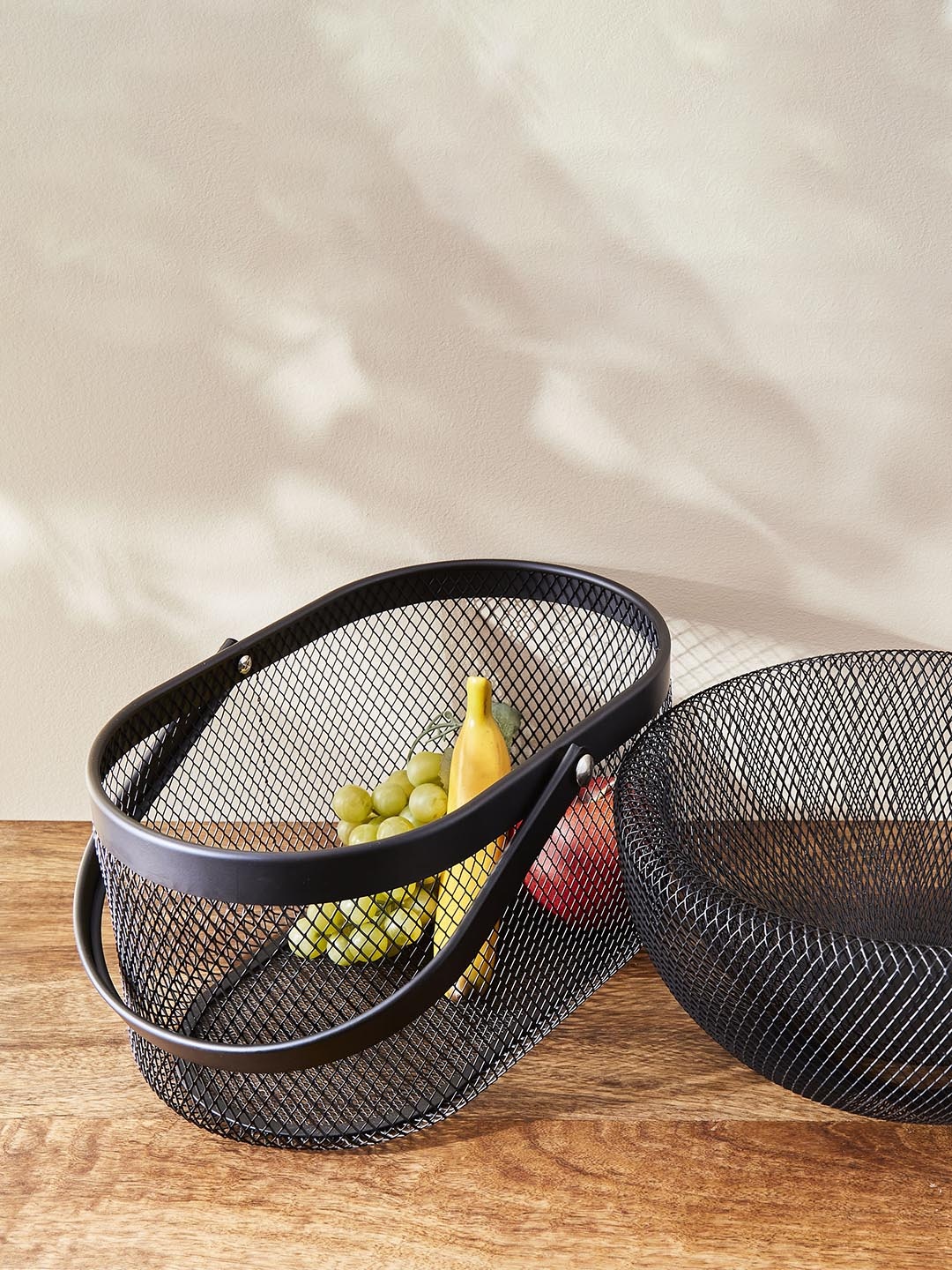 

Home Centre Black Chef Special Iron Fruit Basket