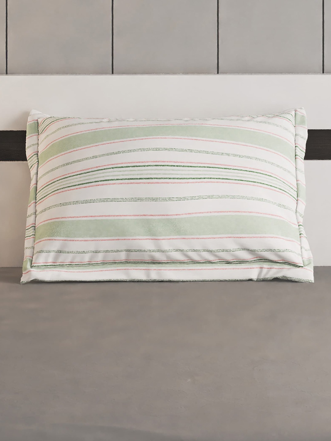 

Home Centre Grandeur White 2 Pieces Cotton Striped Pillow Covers