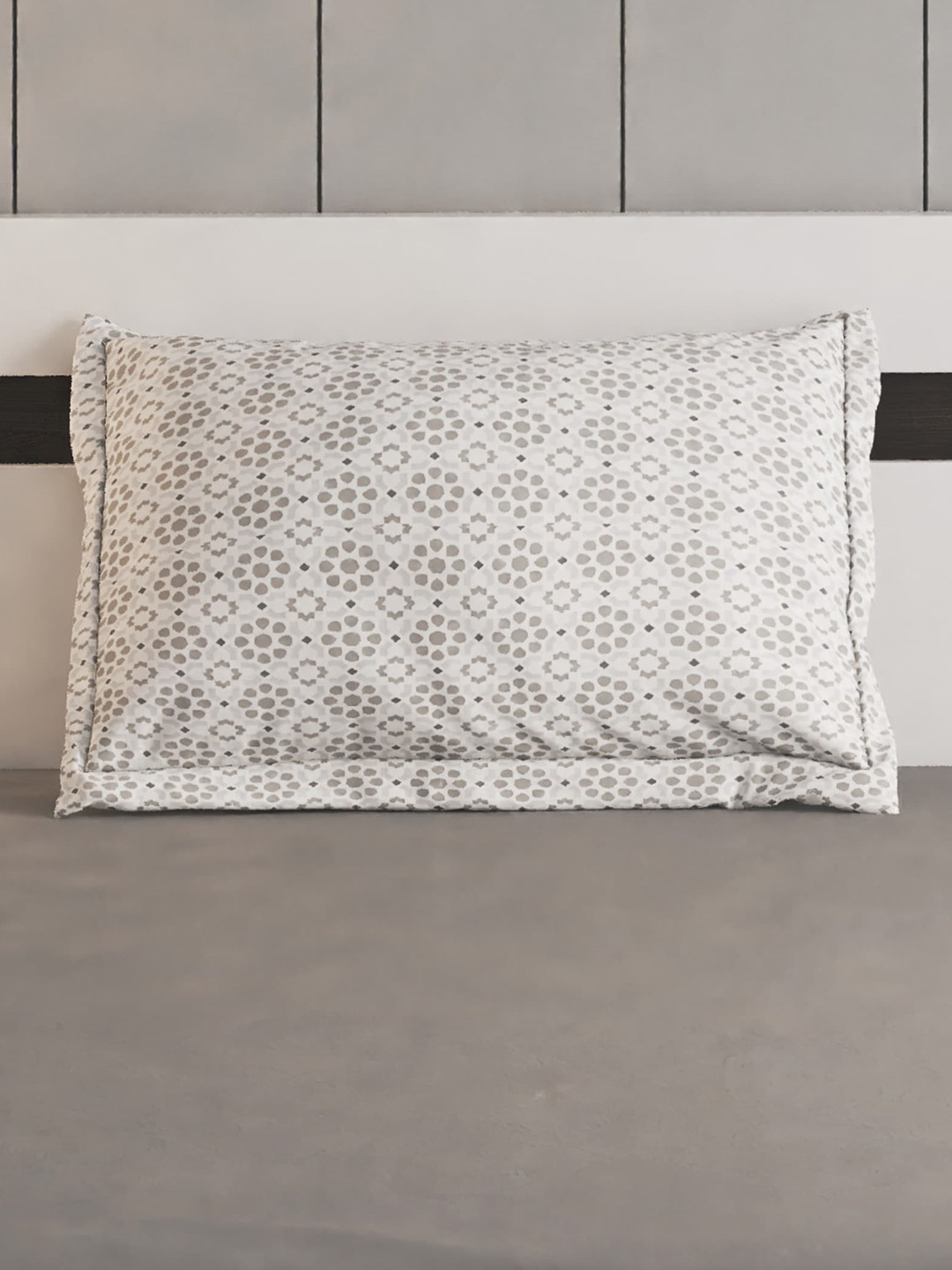 

Home Centre Grandeur Grey & White 2 Pieces Printed Cotton Pillow Covers