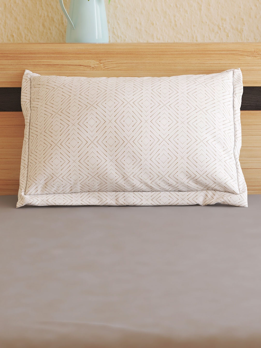 

Home Centre Grandeur White 2 Pieces Geometric Printed Pillow Covers