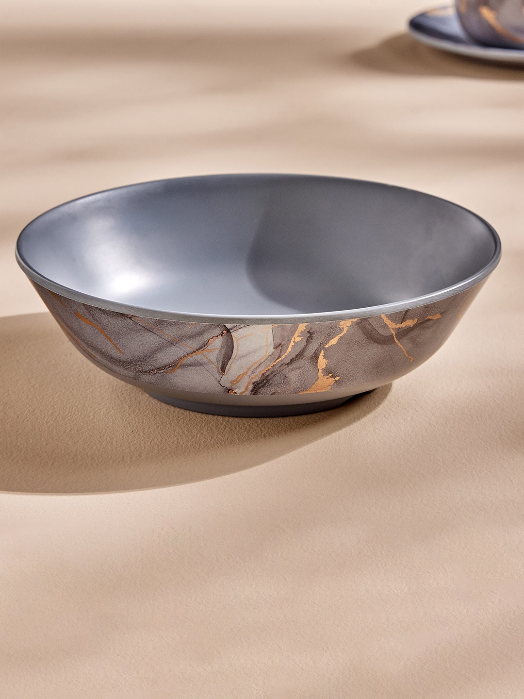 

Home Centre Breccia Grey Printed Melamine Serving Bowl-780ml