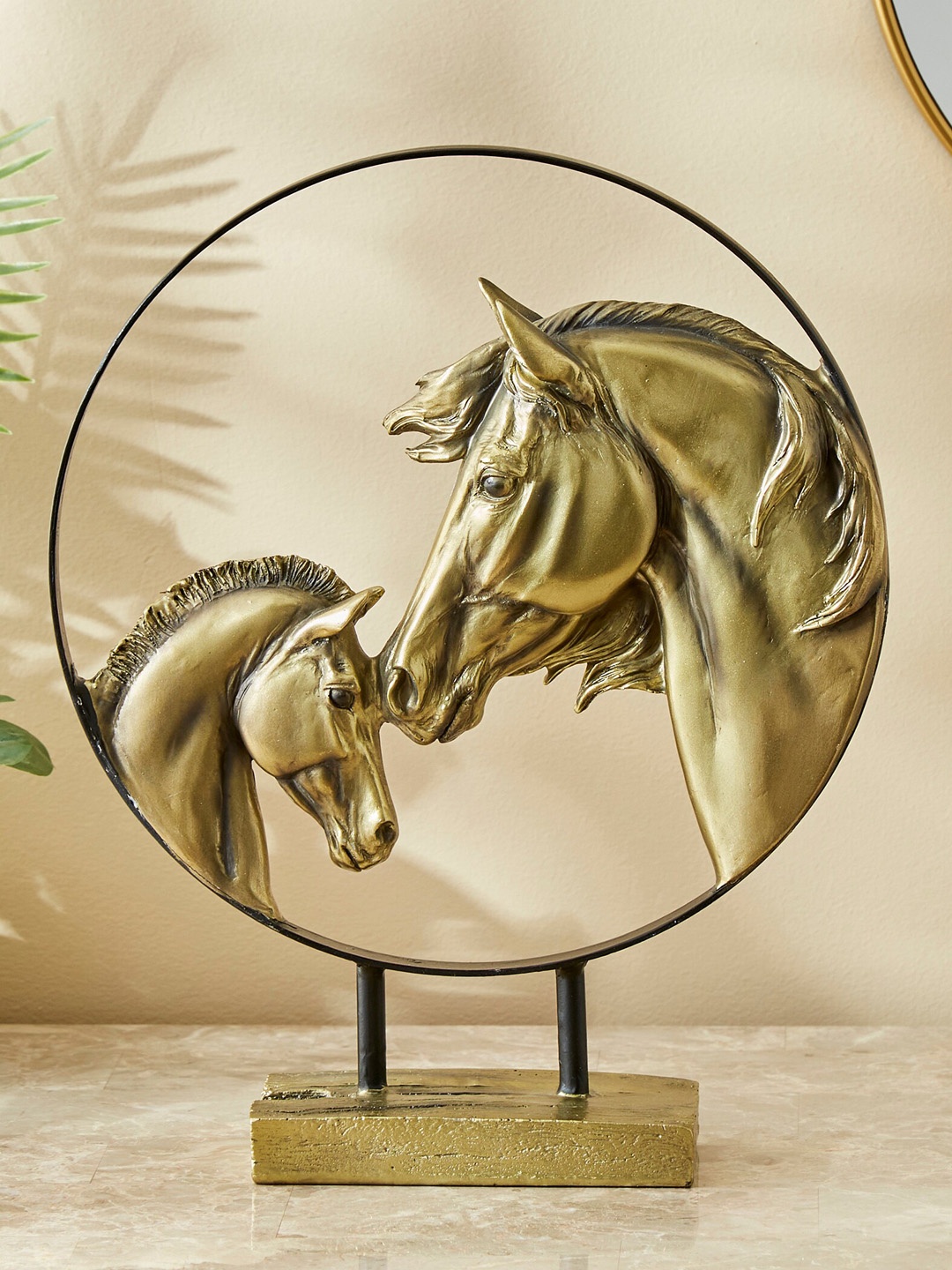 

Home Centre Gold-Plated Corsica Horse with Metal Ring Figurine