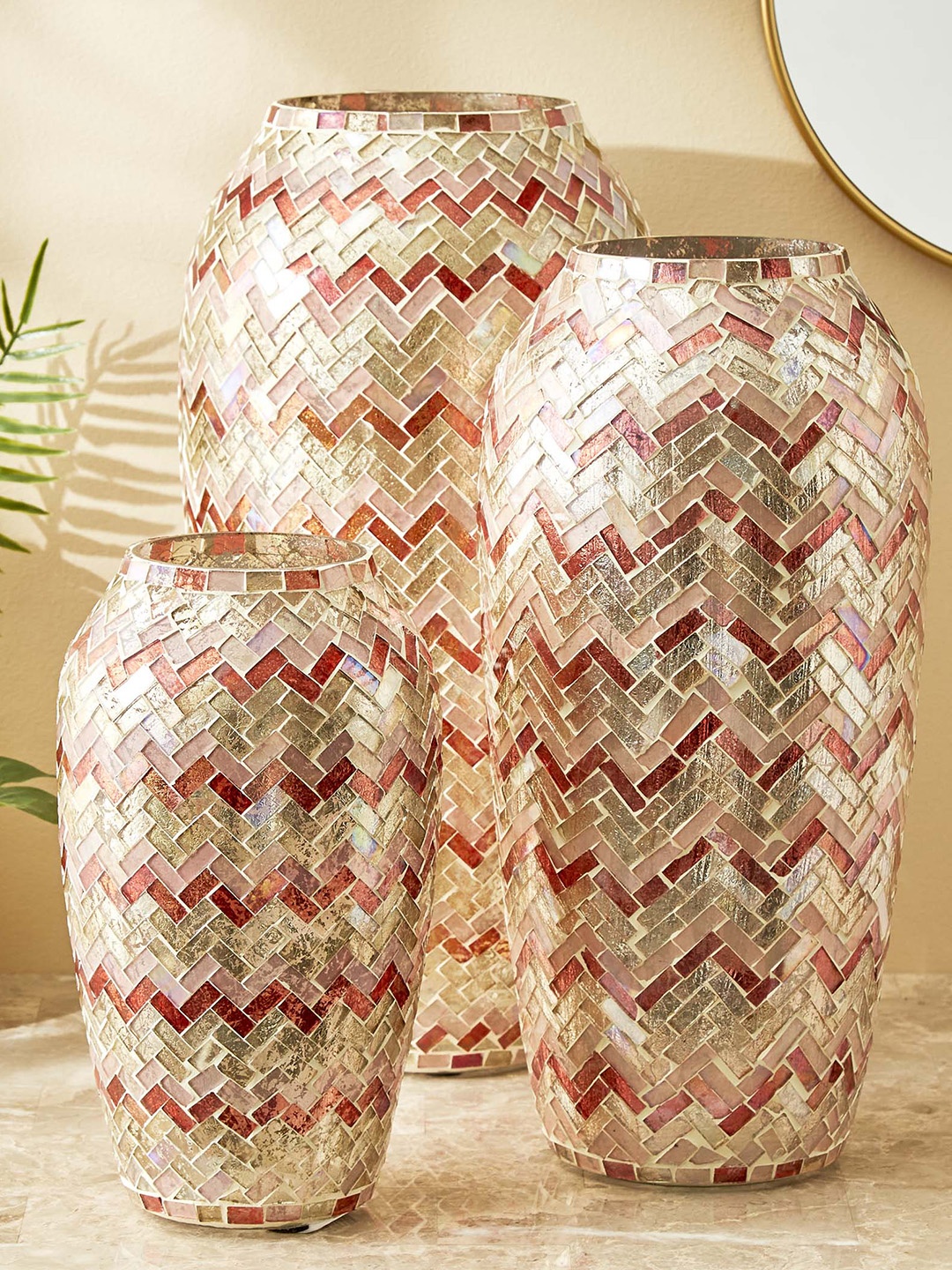 

Home Centre Mabel Decor Glass Mosaic Vase, Gold