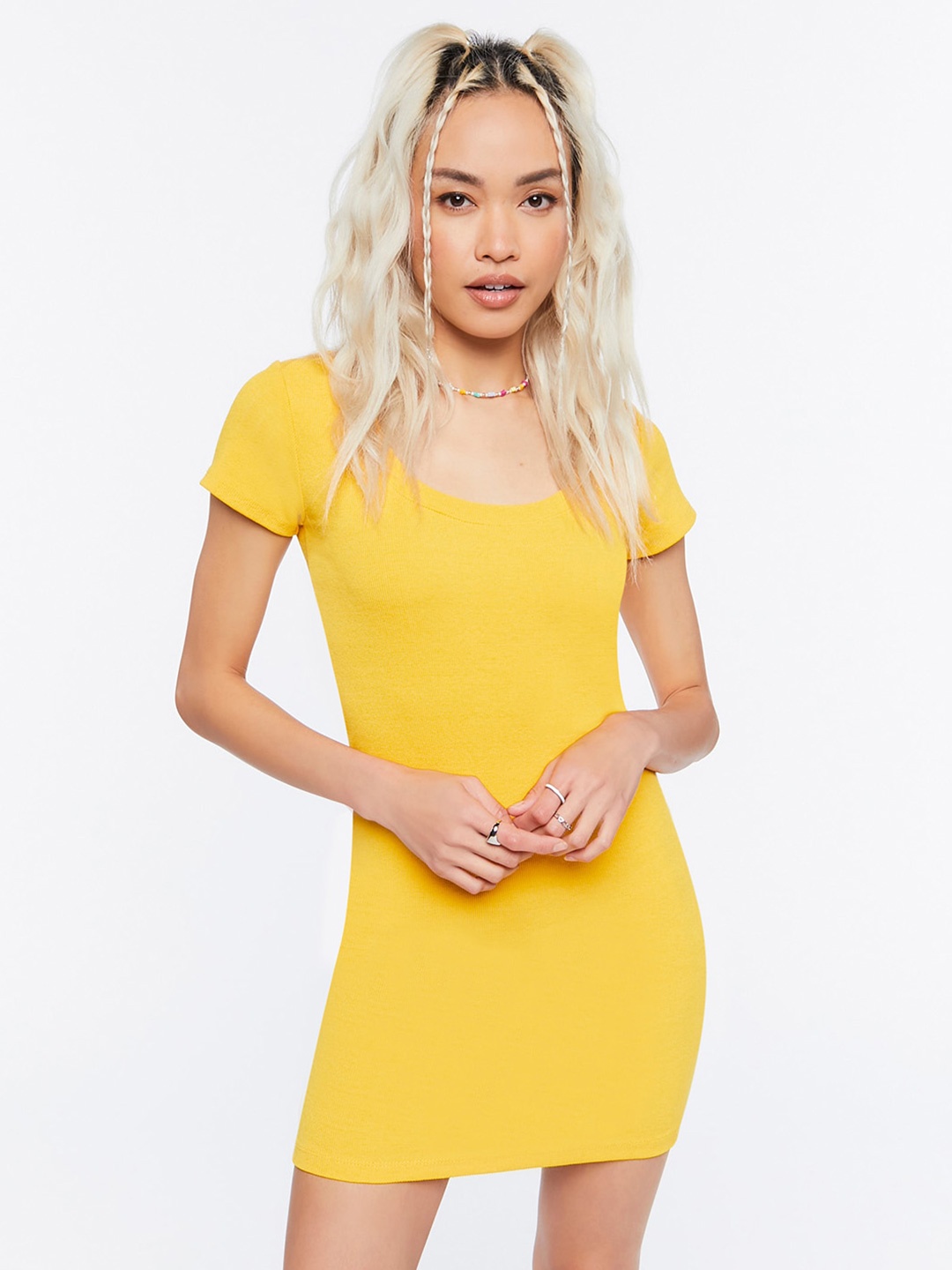 

FOREVER 21 Bodycon Mini Dress, Yellow