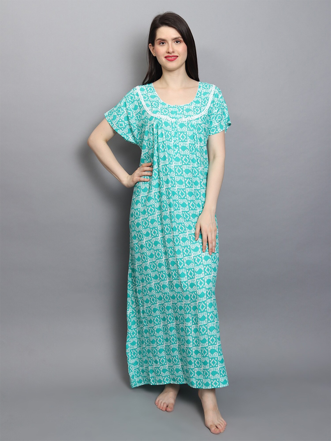 

Noty Abstract Printed Maxi Nightdress, Green