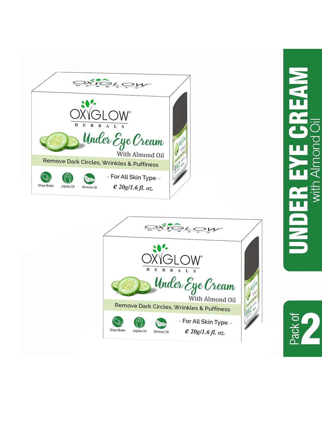 

Oxyglow Pack of 2 Almond Oil Eye Cream 20g each, Off white