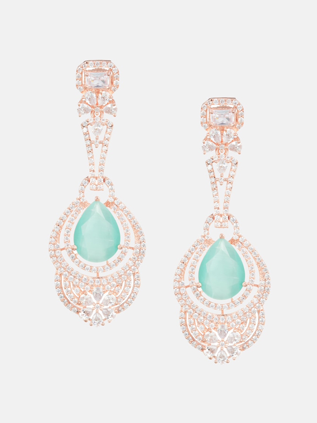 

ATIBELLE Sea Green Contemporary Drop Earrings