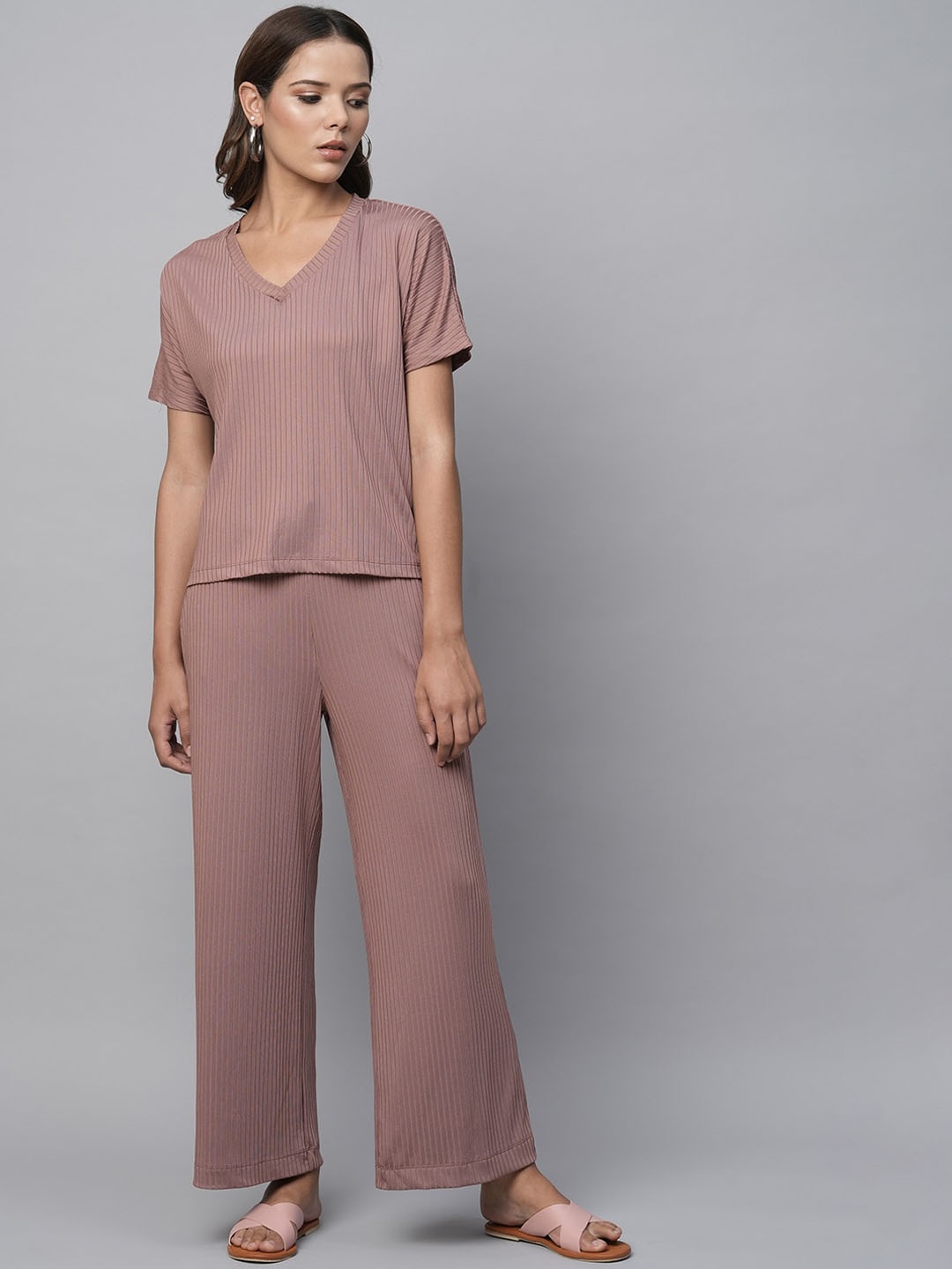 

Chemistry Striped Top With Trousers, Mauve