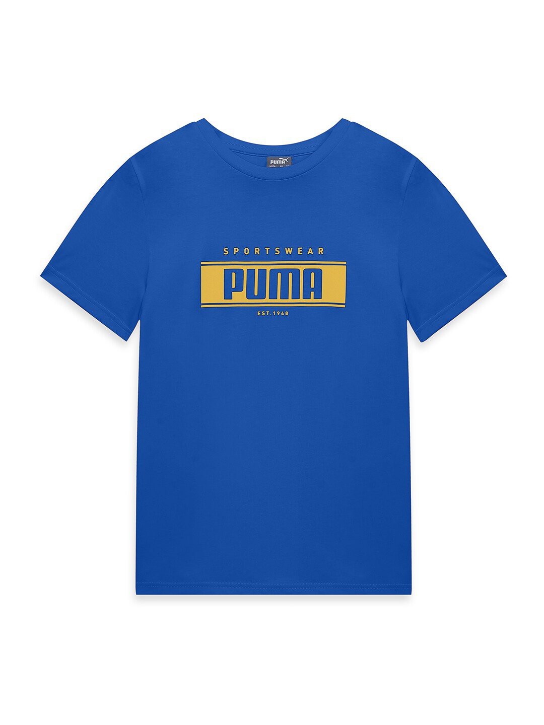 

Puma Boys Graphic Crew-Neck Regular Fit T-shirt, Blue