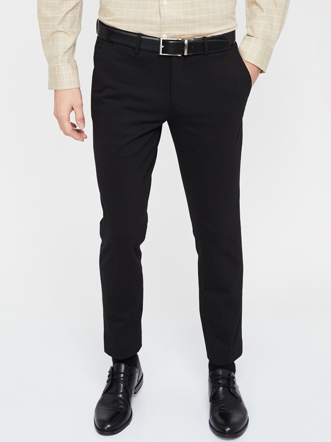 

CODE by Lifestyle Men Slim Fit Regular Trousers, Black