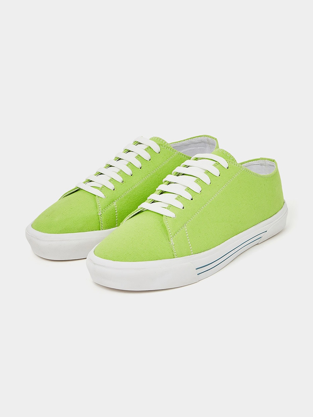 

Styli Men Lace-Up Canvas Sneakers, Green