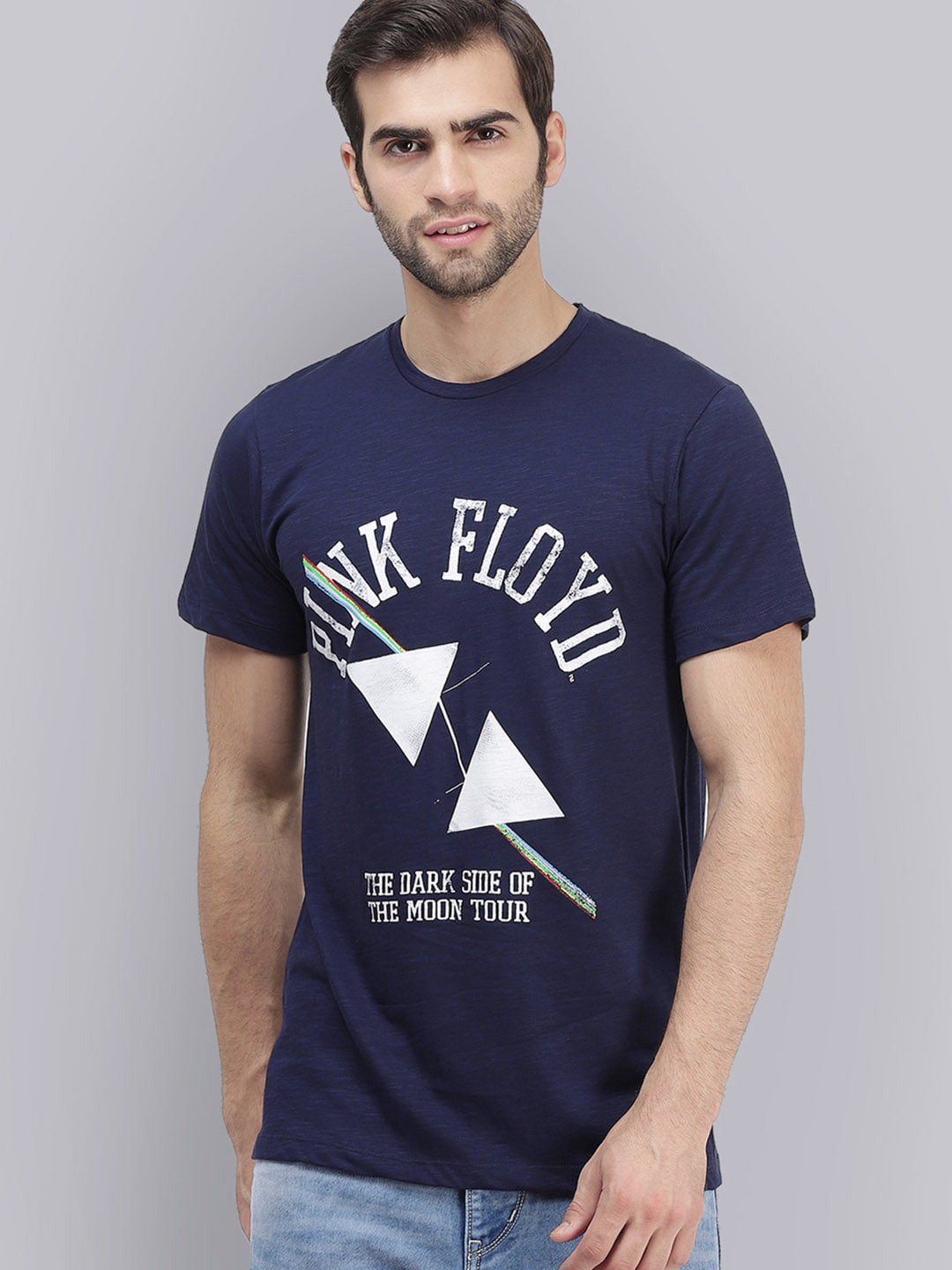 

Free Authority Pink Floyd Printed Cotton T-Shirt, Navy blue