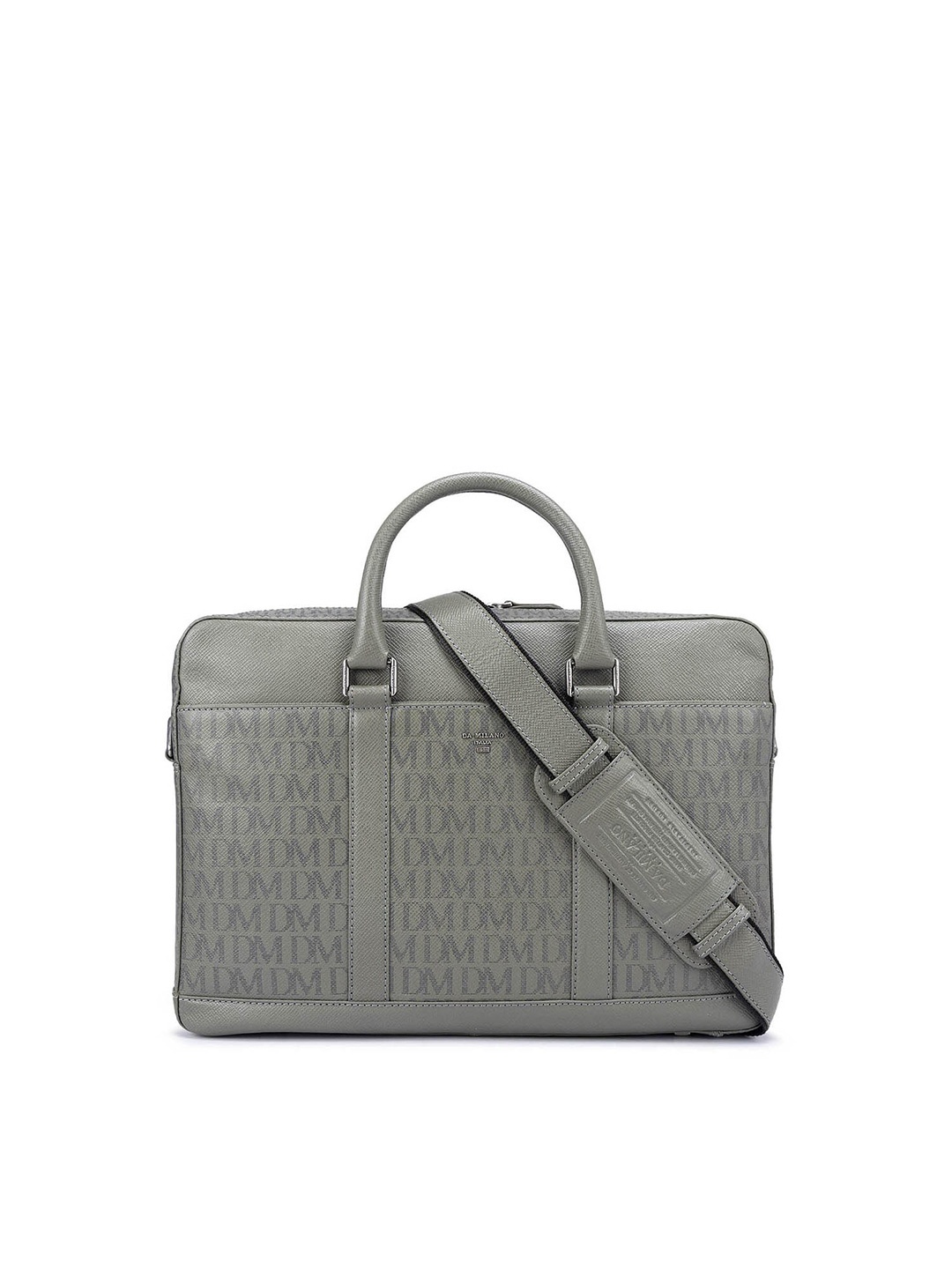 

Da Milano Textured 14 inch Leather Laptop Bag, Grey