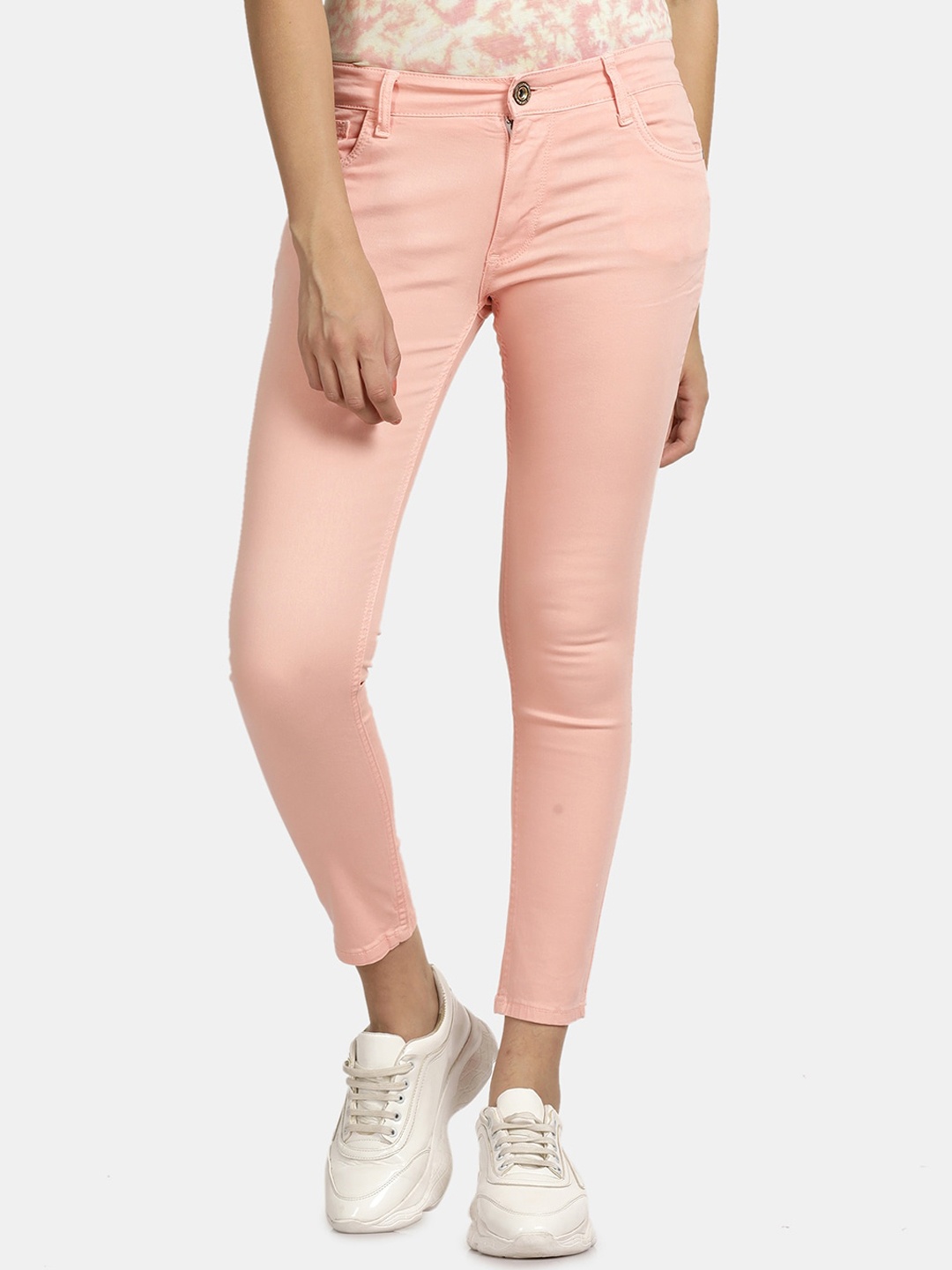 

Llak Jeans Women Skinny Fit Mid Rise Stretchable Jeans, Pink