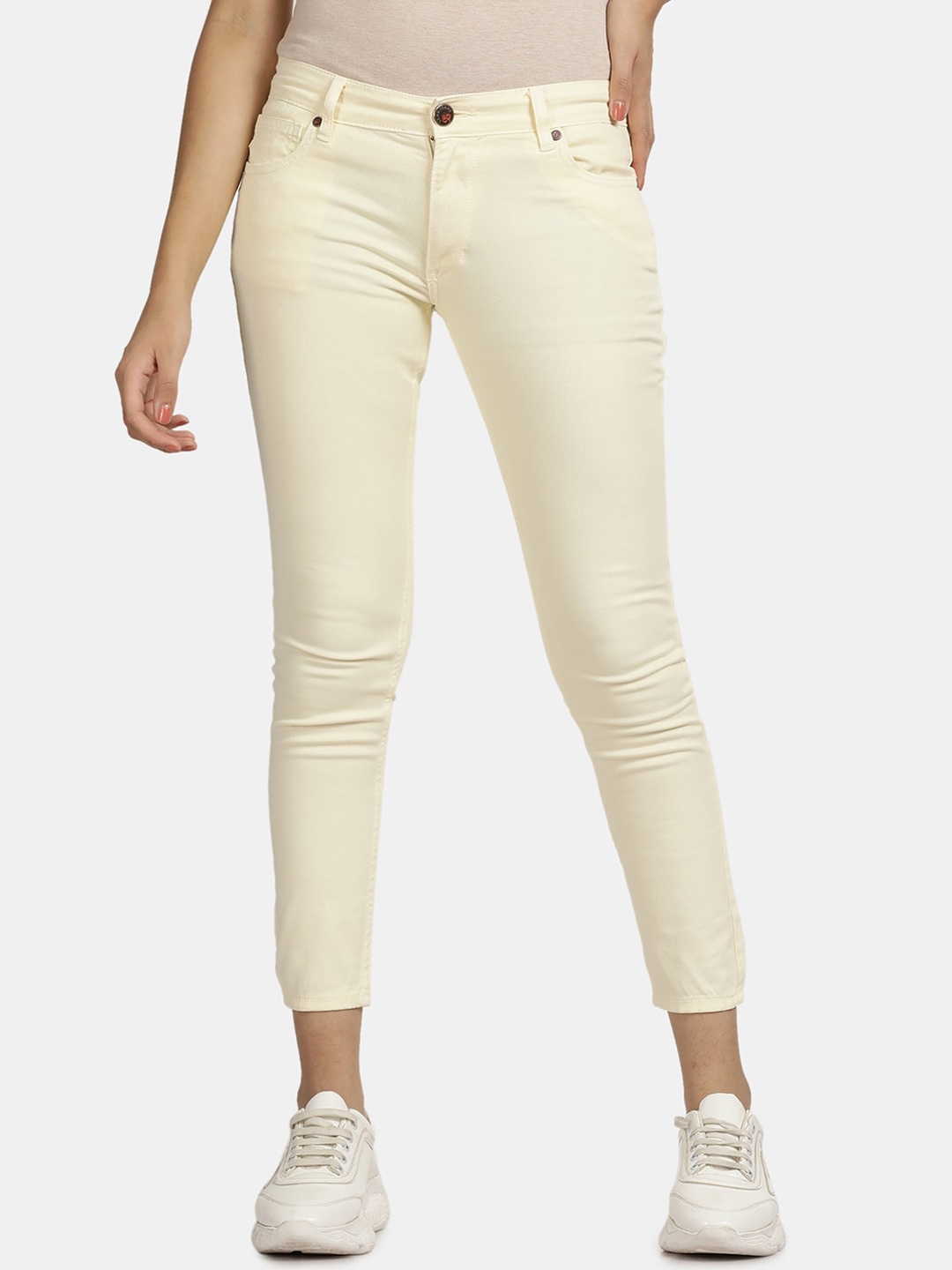 

Llak Jeans Women Skinny Fit Mid Rise Stretchable Jeans, Yellow