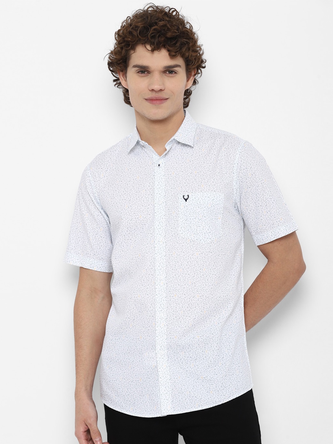 

Louis Philippe Sport Slim Fit Micro Ditsy Printed Pure Cotton Shirt, Green