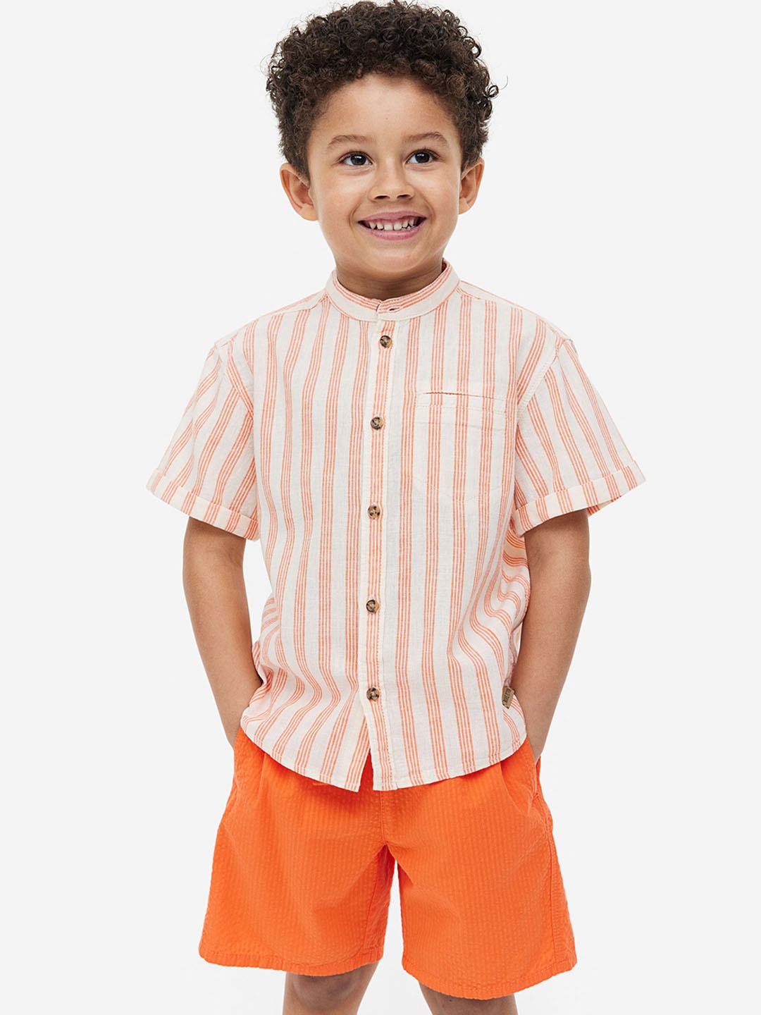 

H&M Boys Pure Cotton Pull-On Shorts, Orange