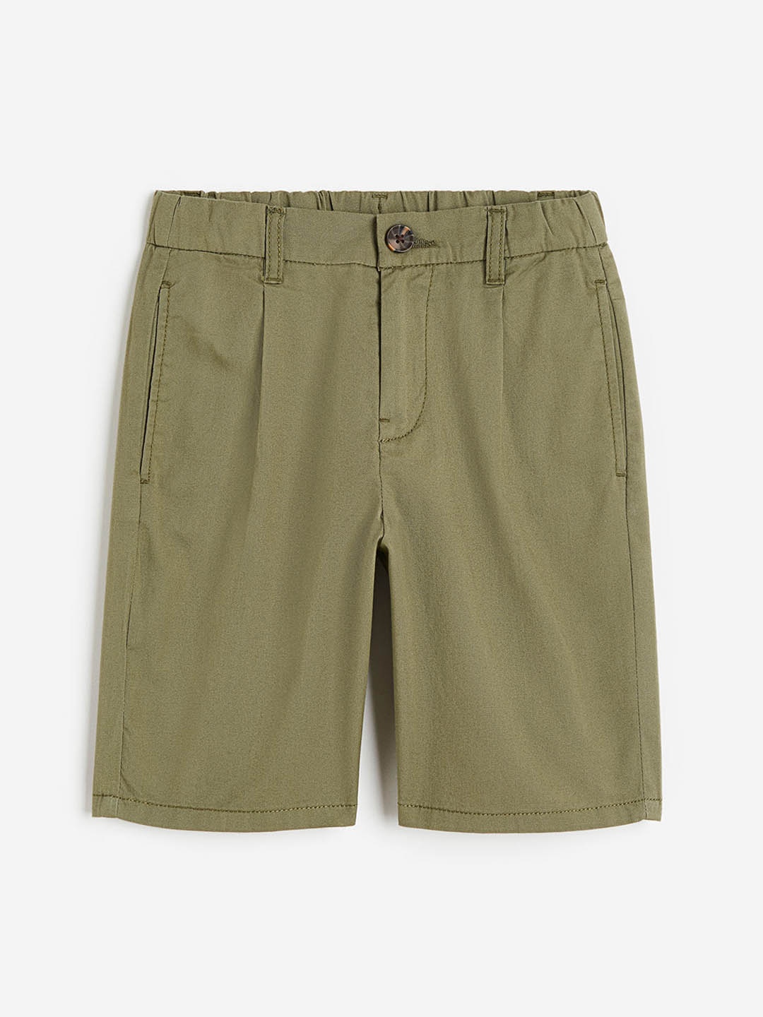 

H&M Boys Pure Cotton Chino Shorts, Olive