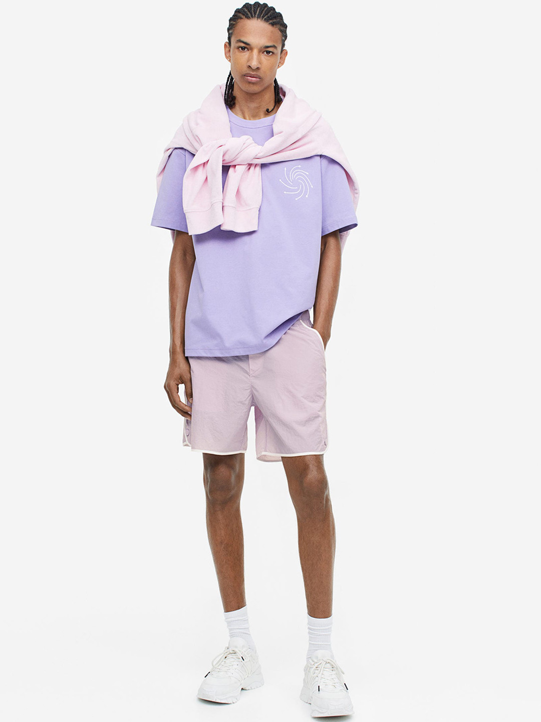 

H&M Men Regular Fit Nylon Shorts, Purple