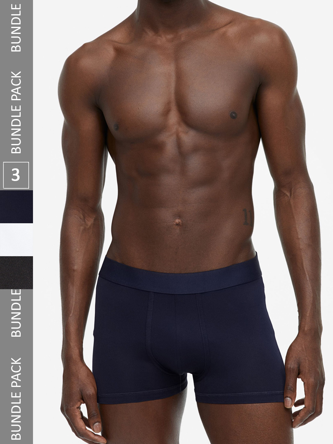 

H&M Men 3-Pack Xtra Life Mesh Short Trunks, Black