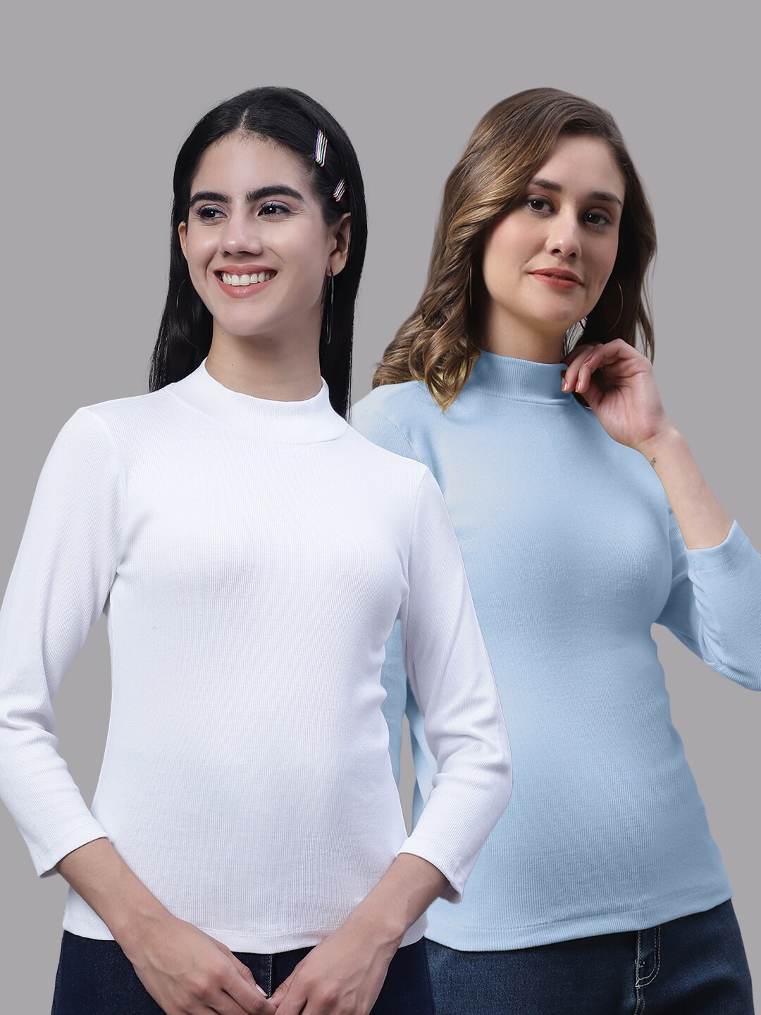 

FBAR Pack Of 2 Ribbed Fitted Cotton Top, White