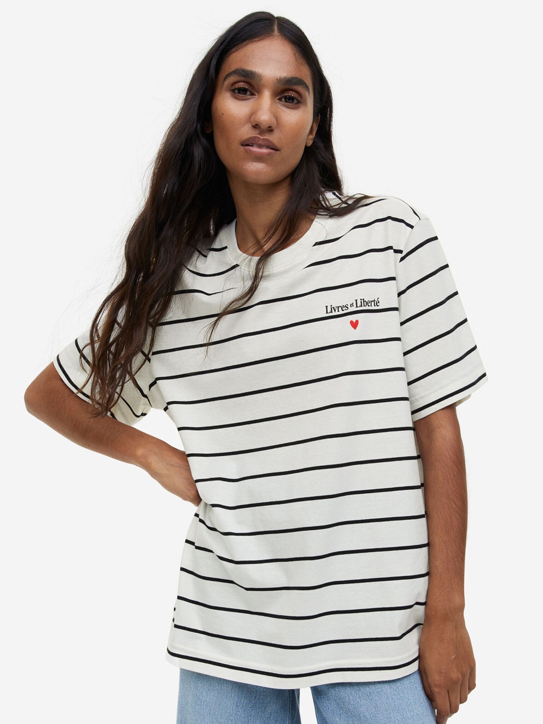 

H&M Women Print-Motif T-Shirt, White