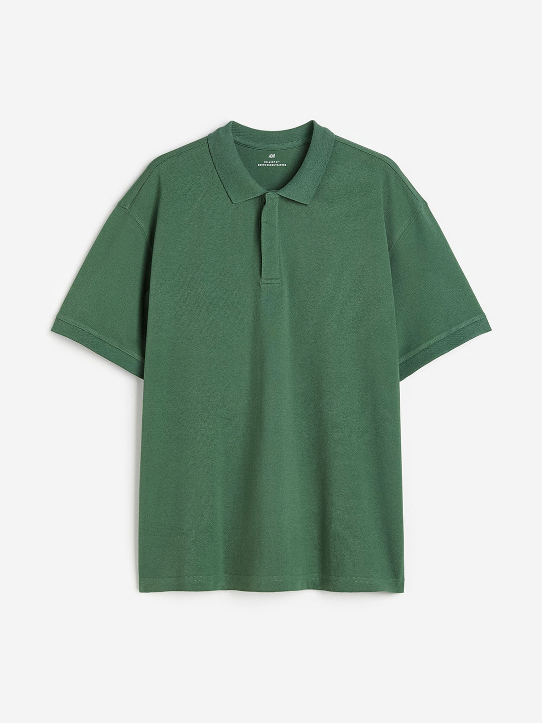 

H&M Men Relaxed Fit Piqu Polo Shirt, Green