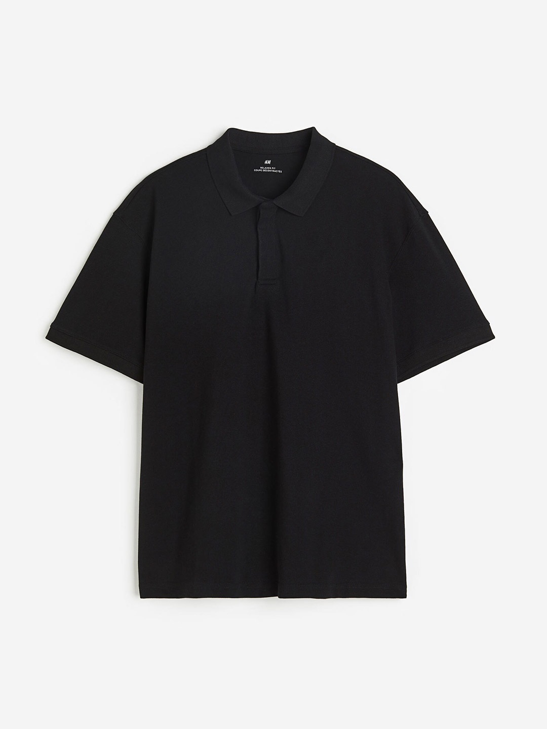 

H&M Men Relaxed Fit Piqu polo shirt, Black