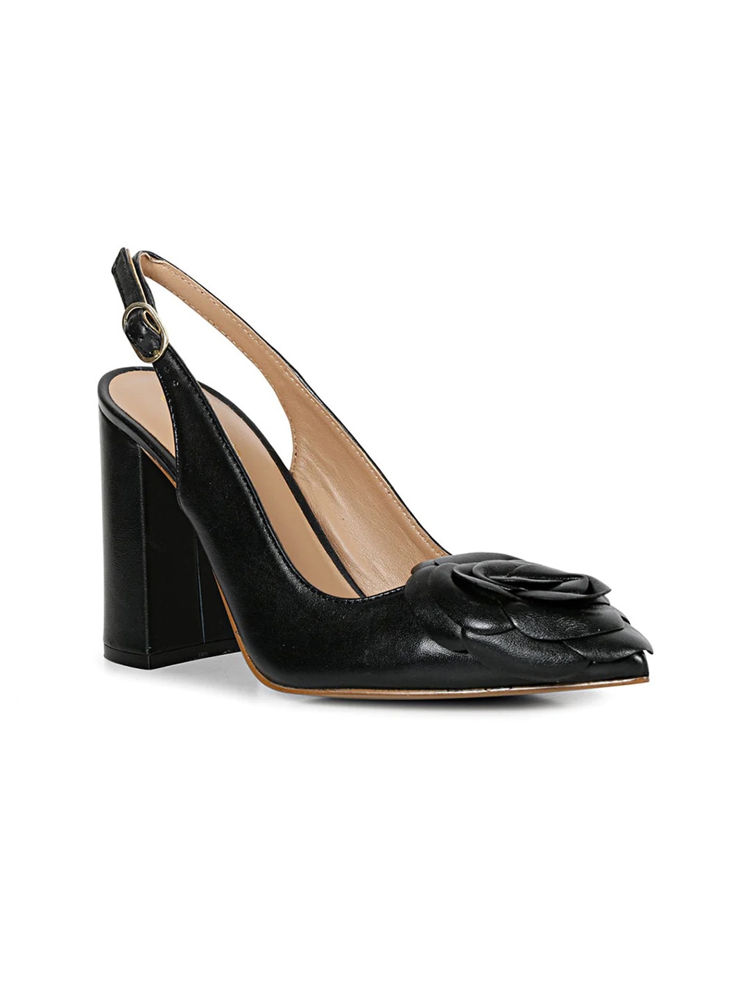 

Saint G Embellished Leather Block Heel Mules, Black