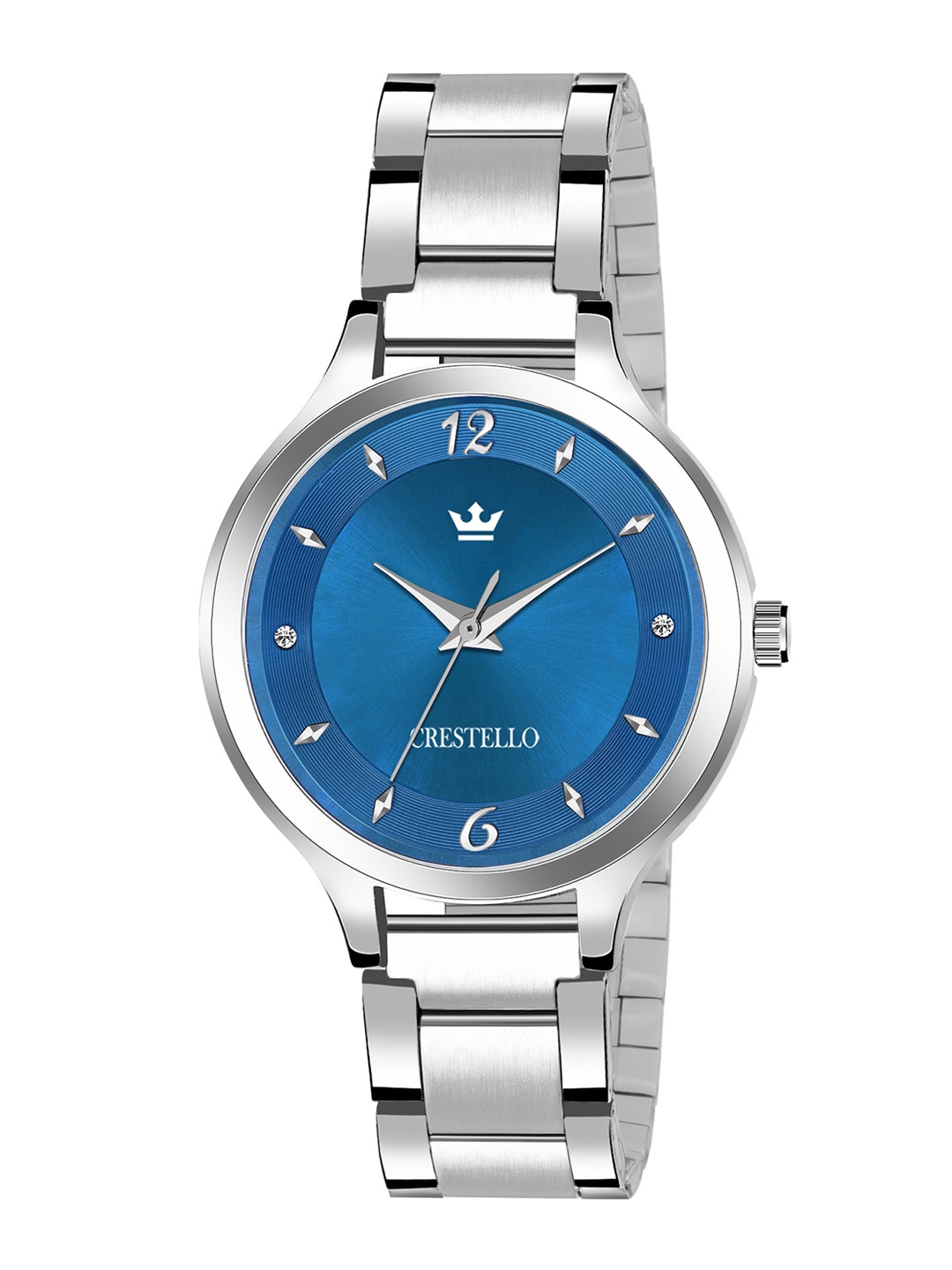 

CRESTELLO Men Embellished Dial Bracelet Style Straps Analogue Watch CR-L136-BLU, Blue