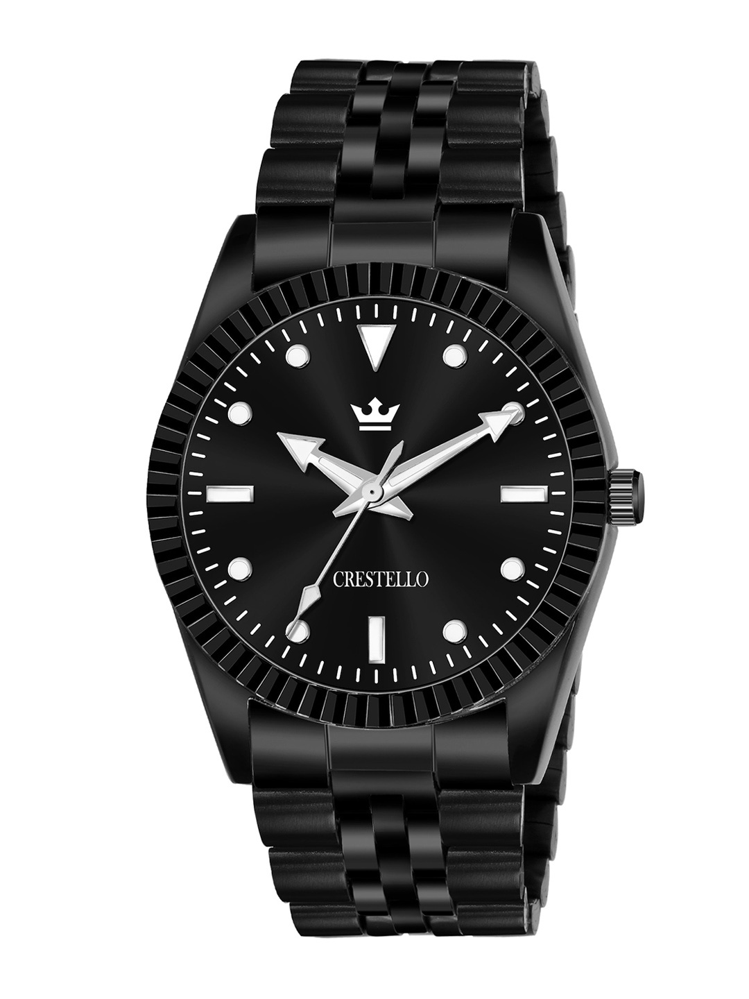 

CRESTELLO Men Bracelet Style Straps Analogue Watch CR-RL022-BLK, Black
