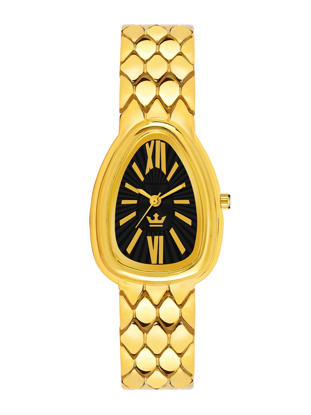 

CRESTELLO Women Printed Dial & Bracelet Style Straps Analogue Watch CR-CBR133-BLKGLD, Black