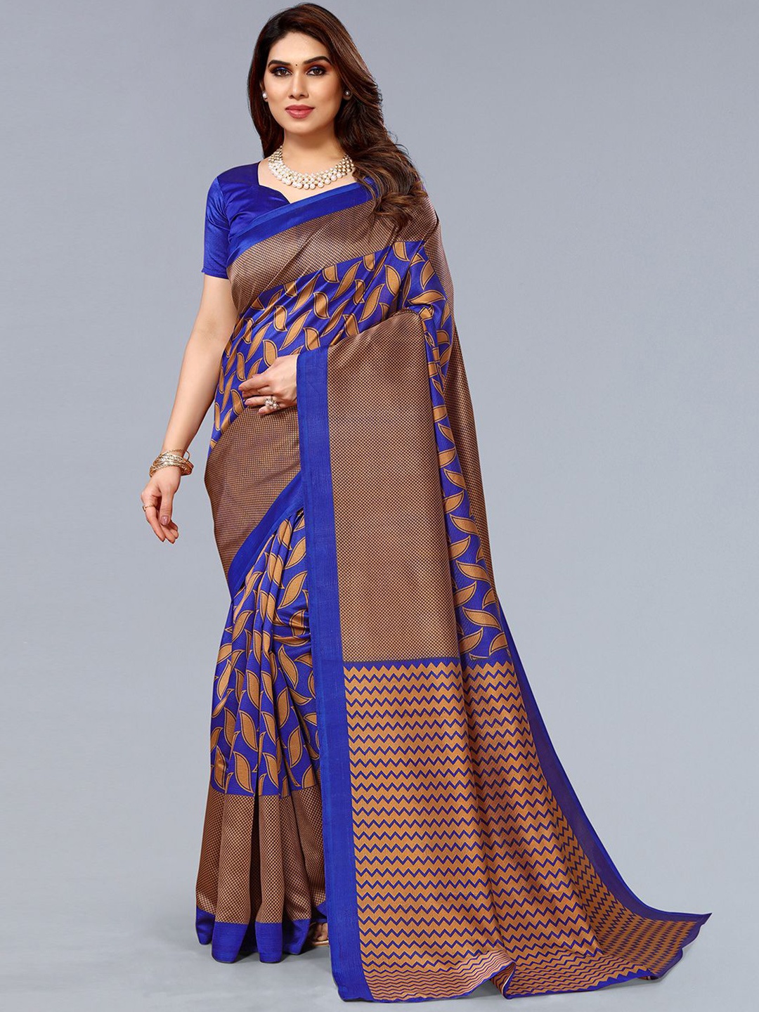 

KALINI Floral Printed Saree, Blue