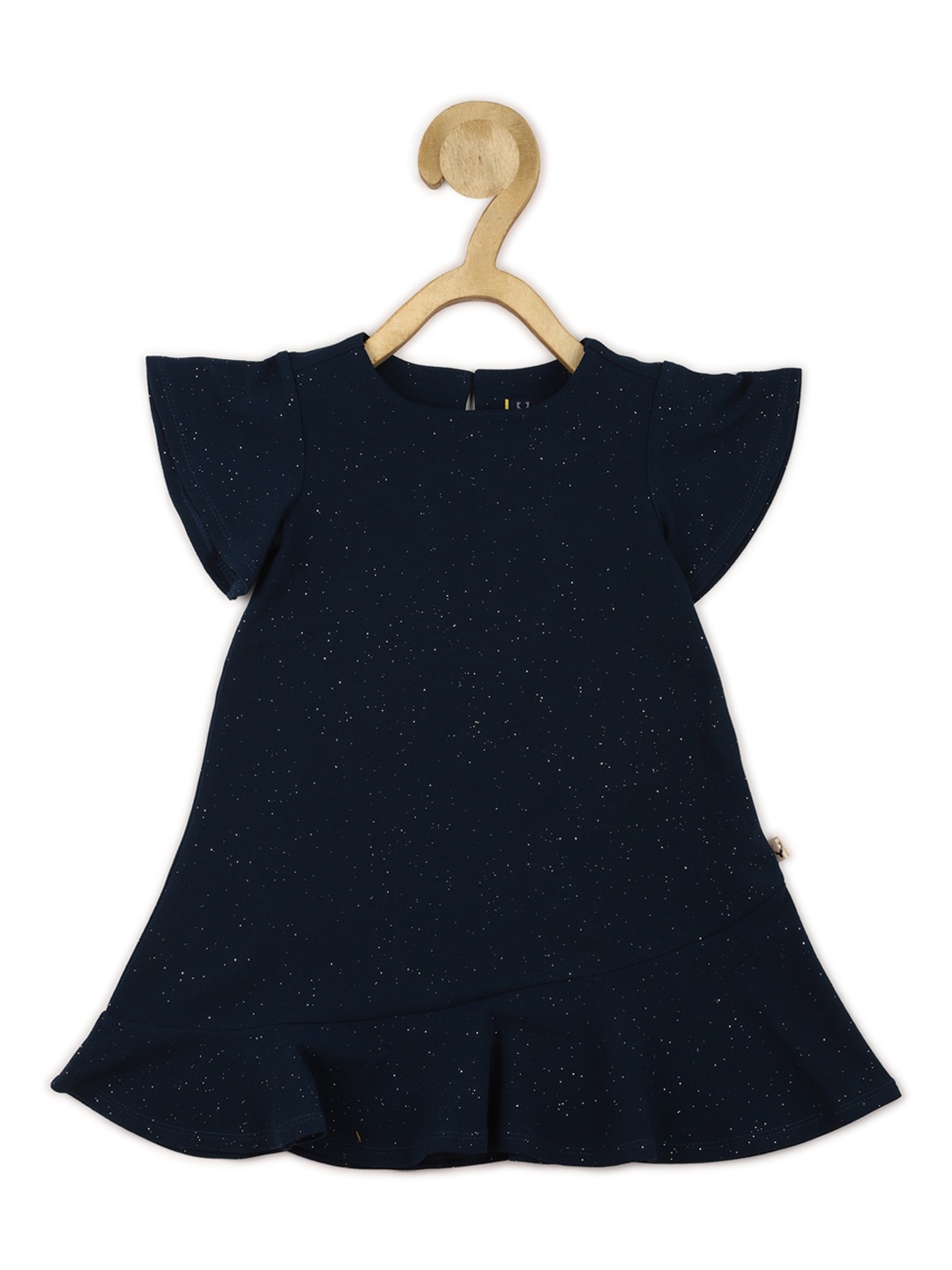 

Allen Solly Junior Girls Embellished Cap Sleeves Bling & Sparkly A Line Dress, Navy blue