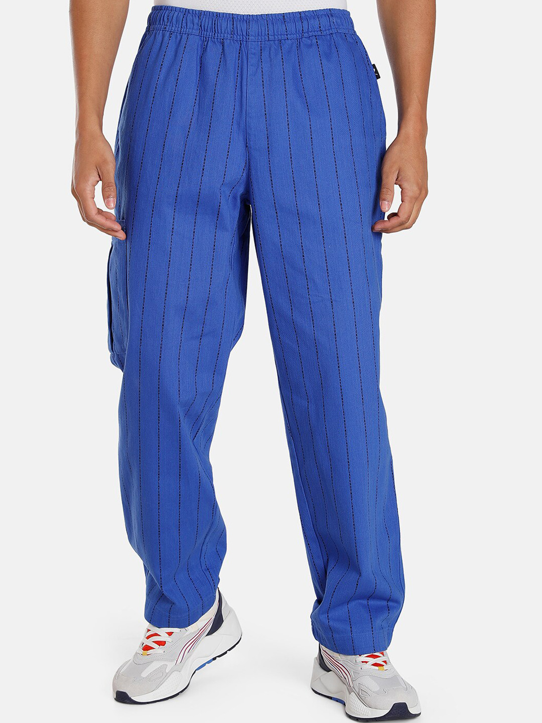 

Puma UPTOWN Striped Wide-Leg Track Pants, Blue