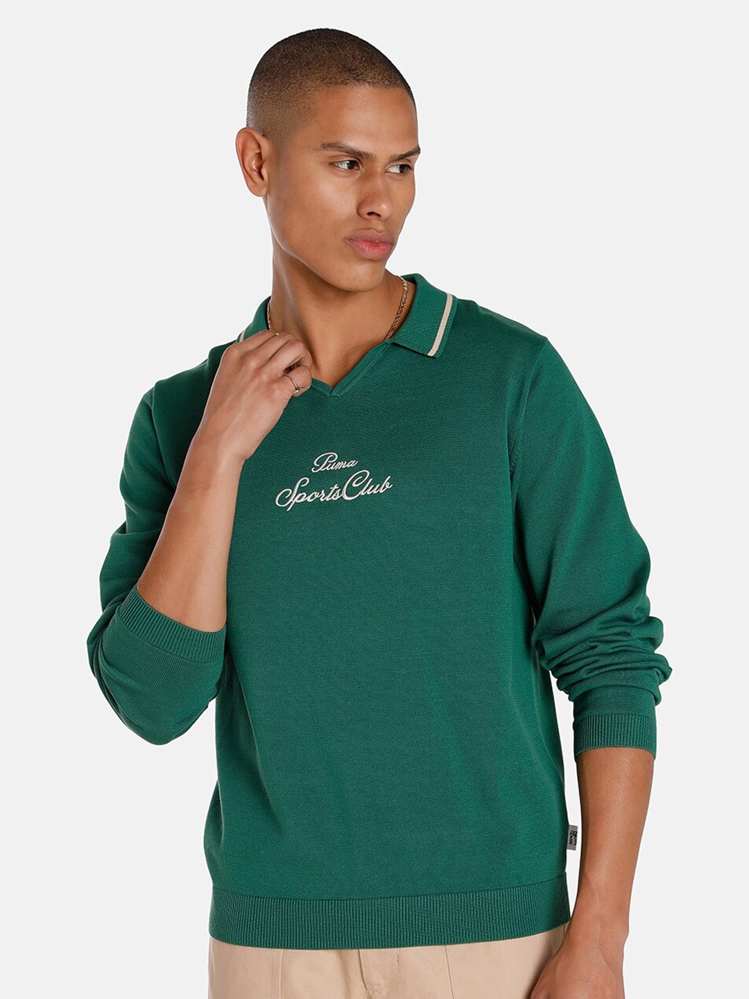 

Puma MMQ Drill Printed Cotton Sustainable Sweatshirt, Green