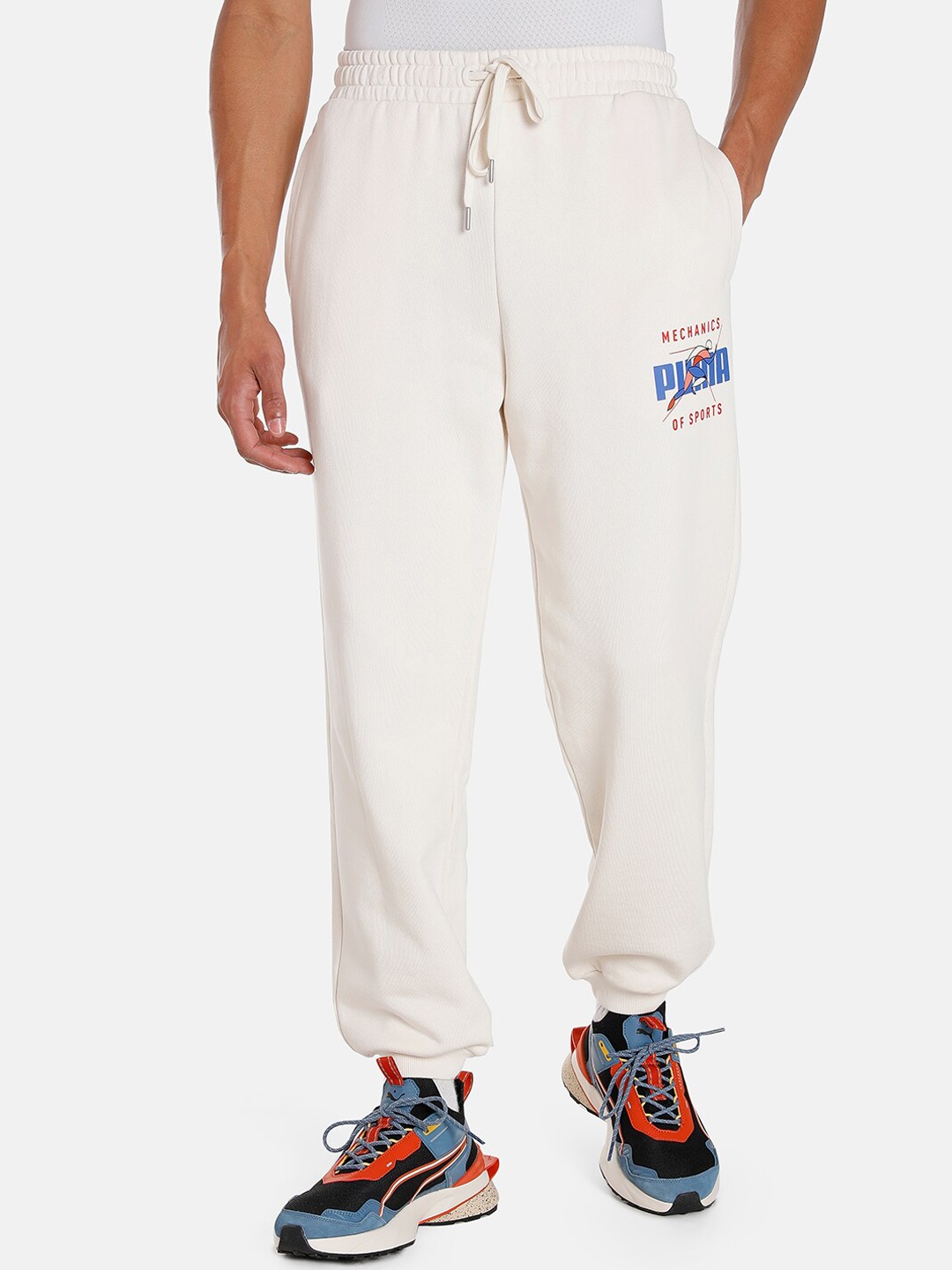 

Puma Men Track Meet Cotton Sustainable Relaxed Fit Sweatpants, Off white