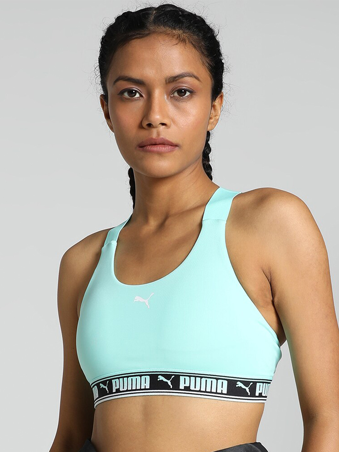 

Puma Feel It Mid-Impact Training Sports Bra, Sea green