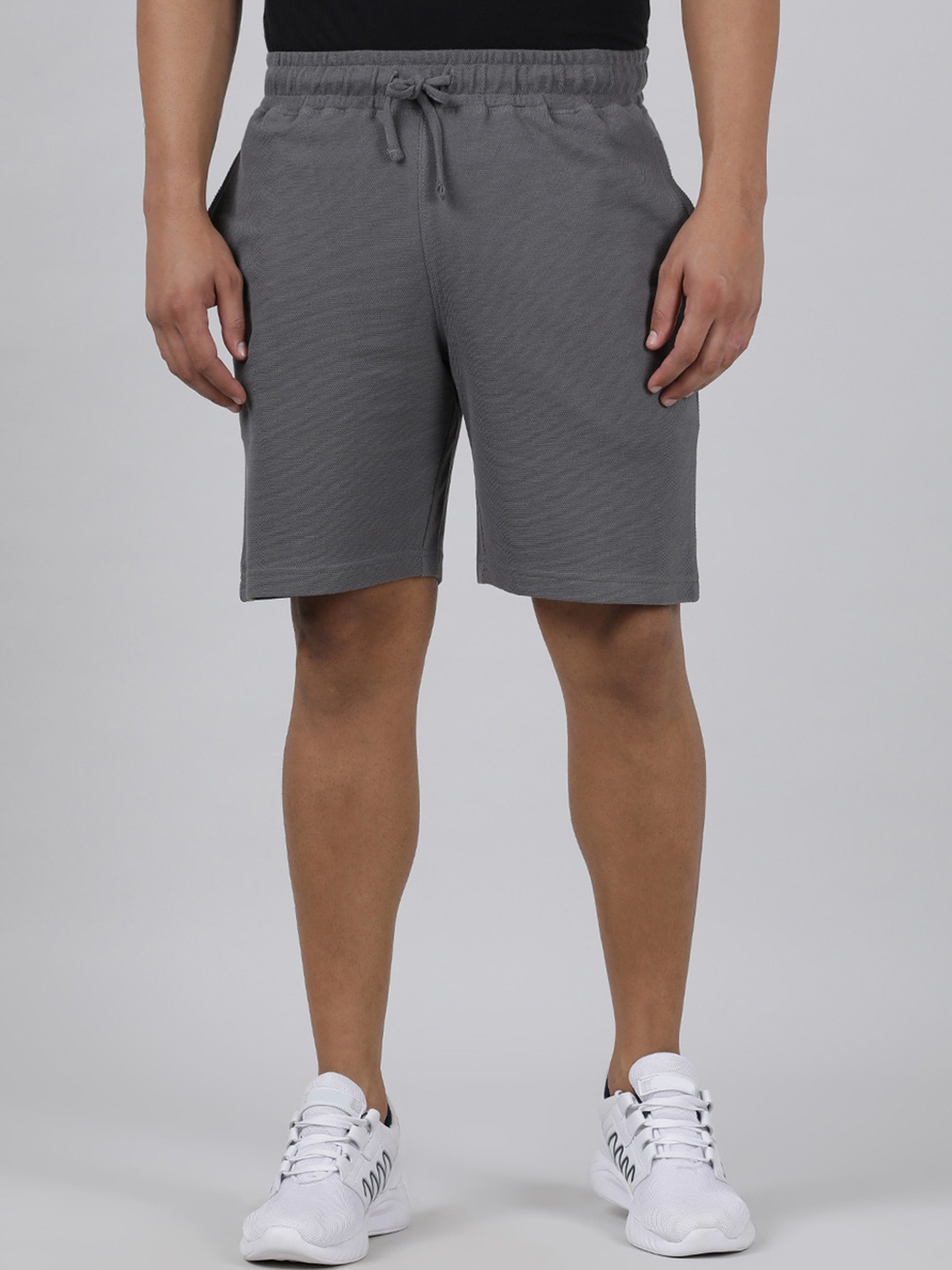 

Crocodile Men Slim Fit Mid-Rise Cotton Shorts, Grey